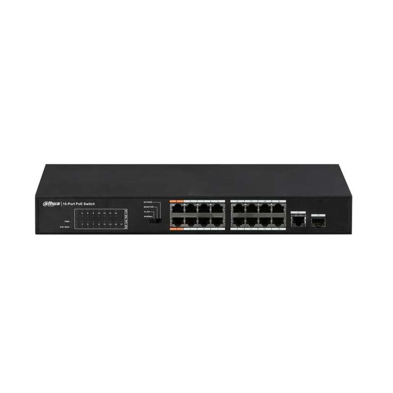 Dahua 16 X 10/100mbps POE RJ45 1 X Gigabit Combo (RJ45/SFP)