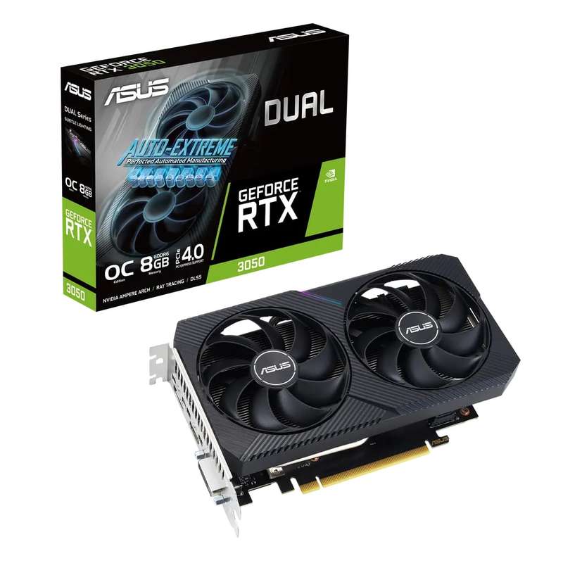 Asus Dual GeForce RTX 3050 V2 OC Edition 8GB GDDR6 128-bit Graphics Card