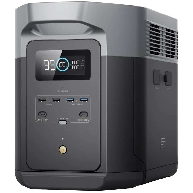 ECOFLOW DELTA 2 MAX Lithium (LiFePO) Portable Power Station - 2400W Output