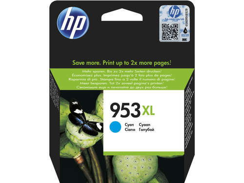 HP 953XL High Yield Cyan Original Ink Cartridge - HP Officejet Pro 8710/8720/8725/8730/8740
