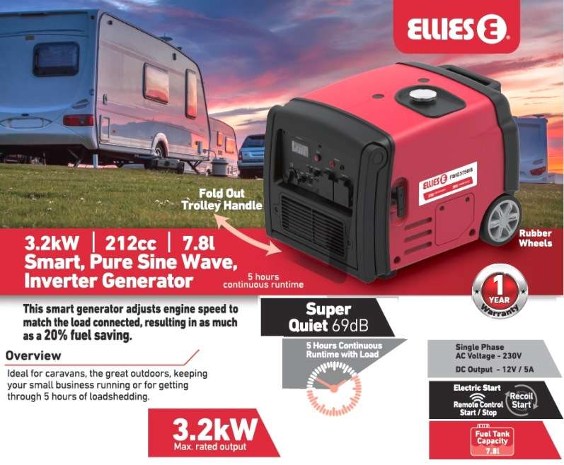 Ellies Smart 3KW Pure Sine Wave Inverter Generator