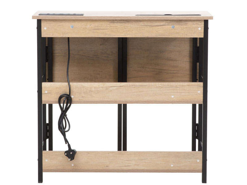 Everfurn Viron Folding Desk with x2 prong plugs and x2USB Charging Ports