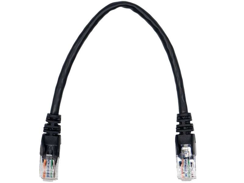 Linkbasic 22cm UTP Cat5e Flylead Black - FLY-0.2BL