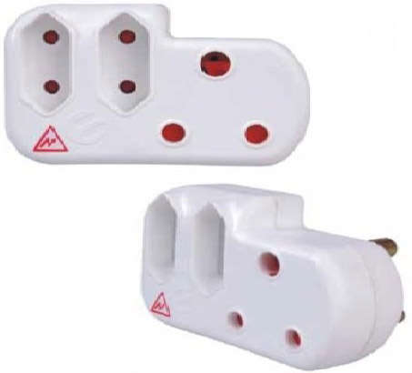 Ellies Power Socket Extension Adaptor with Surge protection-1 x 3 Pin 16A Socket and 2 x 2 Pin 5A...