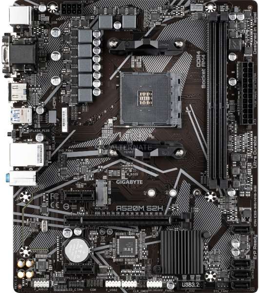 Gigabyte - A520M-S2H AMD A520 Chipset for 3rd Generation AM4 AMD Ryzen? processors Motherboard