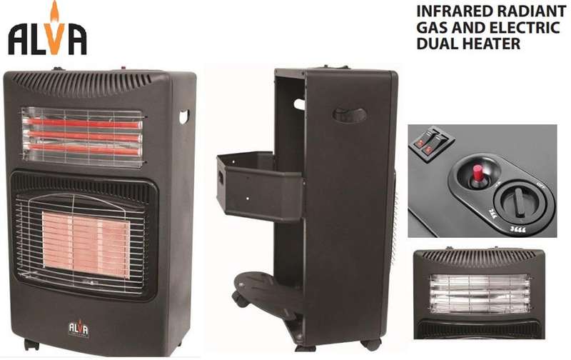Alva 3 Panel Dual Infrared Radiant Gas and Electric Indoor Heater