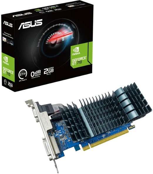 ASUS EVO Silent Nvidia GeForce GT 710 2GB DDR3 Graphics