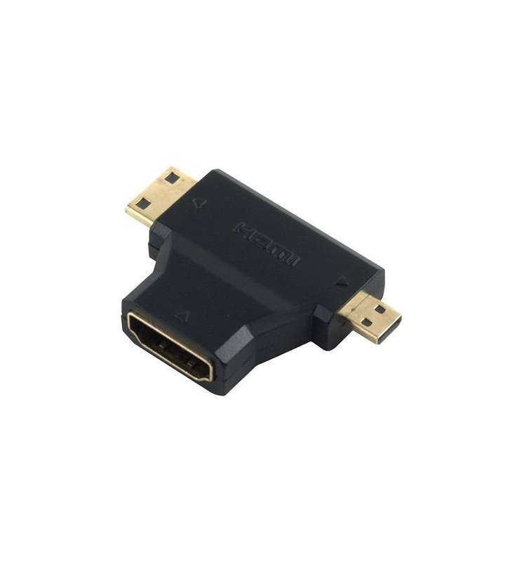 Micro HDMI( M)+MINI HDMI(M) to HDMI (F)