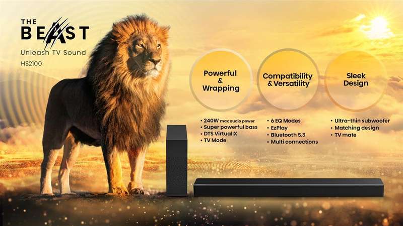Hisense HS2100 2.1 Channel 240W Soundbar with Subwoofer