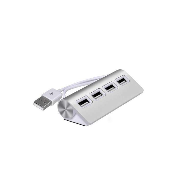 4 Port USB2.0 Hub Silver