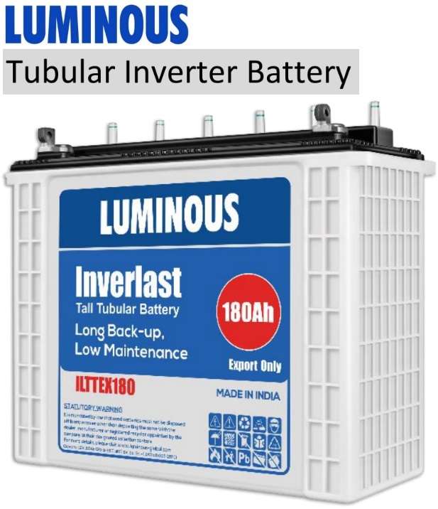 Solarix Luminous 12V 180AH Flooded Tall Tubular Battery