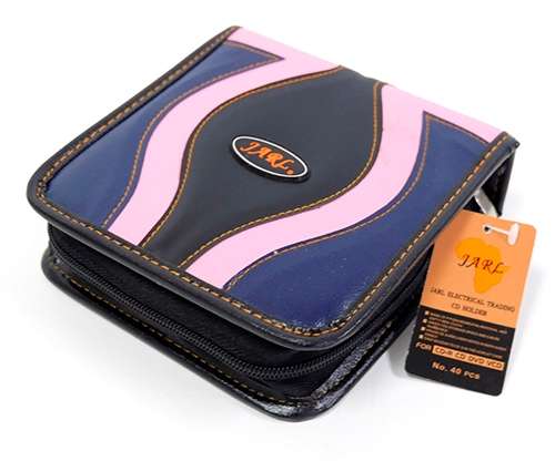 Jarl 40pcs Cd Wallet Pink Black and Blue