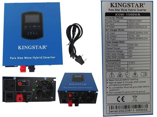 Solarix Kingstar 1500VA 12V Hybrid Pure Sine Wave Inverter