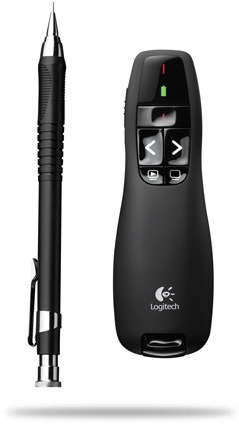 Logitech Wireless Presenter R400 Red Laser Pointer  Up to 15 metre (2.4GHz) range  storable plug ...
