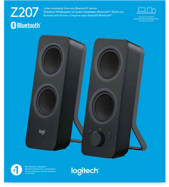 Logitech - Z207 2.0 Stereo Computer Speakers with Bluetooth