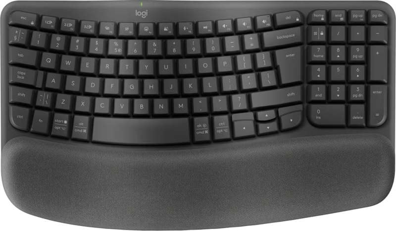 Logitech 920-012304 Wave Keys 96% Graphite Grey Wireless Ergonomic Keyboard
