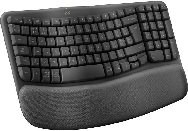 Logitech 920-012304 Wave Keys 96% Graphite Grey Wireless Ergonomic Keyboard