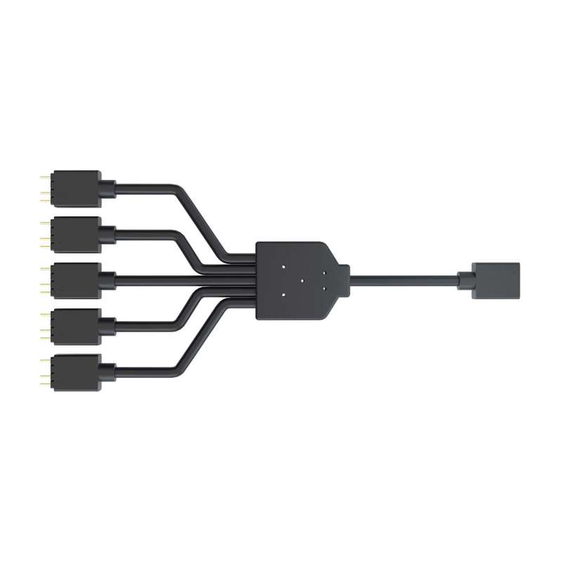 Cooler Master 1 Into 5 Addressable ARGB Splitter Cable 50cm Daisy-chaining capability 5-pin and 4...