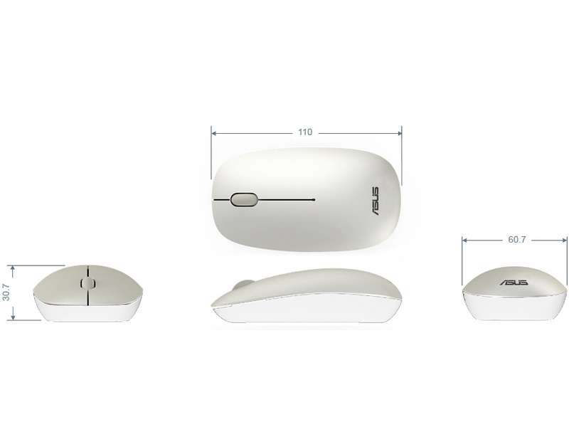 Asus MM5110 Wireless Mouse MM5110 - Silver - OEM NO PACKAGING