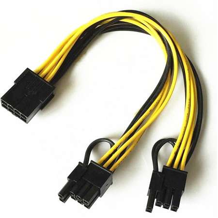 8 Pin Female to 2 X 6 +2 Pin Male