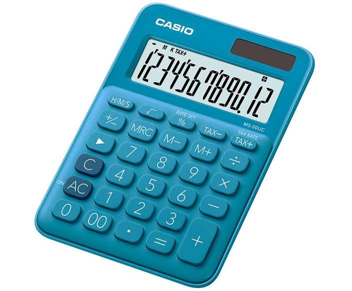 Casio MS-20UC-BU-S-EC Desktop Calculator Blue