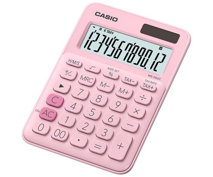 Casio MS-20UC-PK-S-UC Desktop Calculator Pink