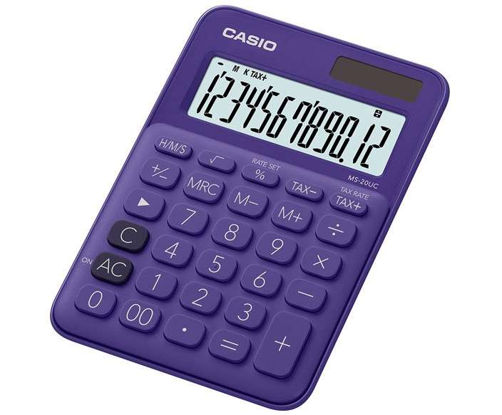 Casio MS-20UC-PL-S-EC Desktop Calculator Purple