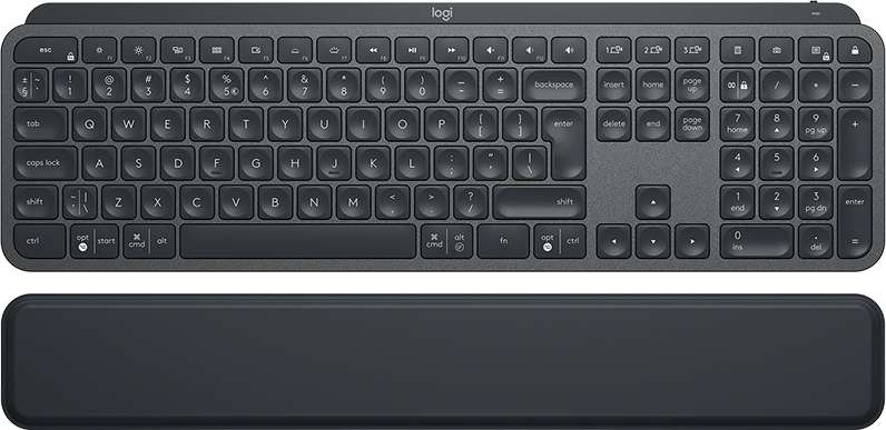 Logitech MX Keys Plus Advanced Wireless Illuminated Keyboard with Palm rest - 920-009416
