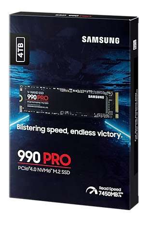 Samsung MZ-V9P4T0BW 990 PRO 4 TB NVMe Solid State Drive