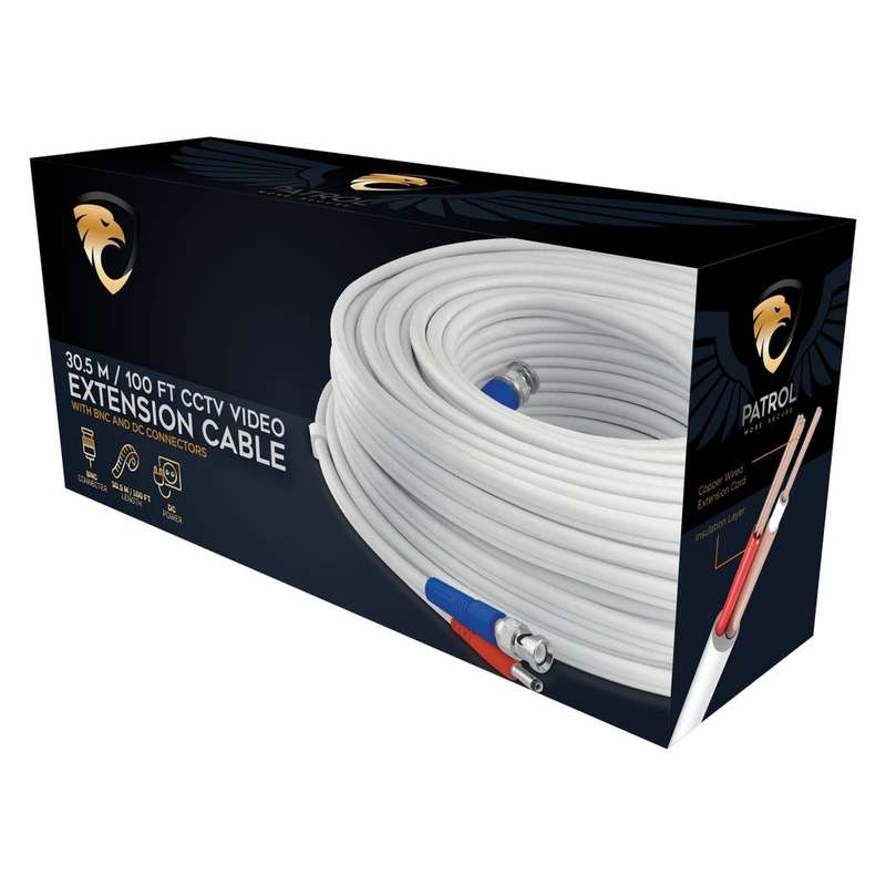 Patrol 30m Video and Power Extension Cable White