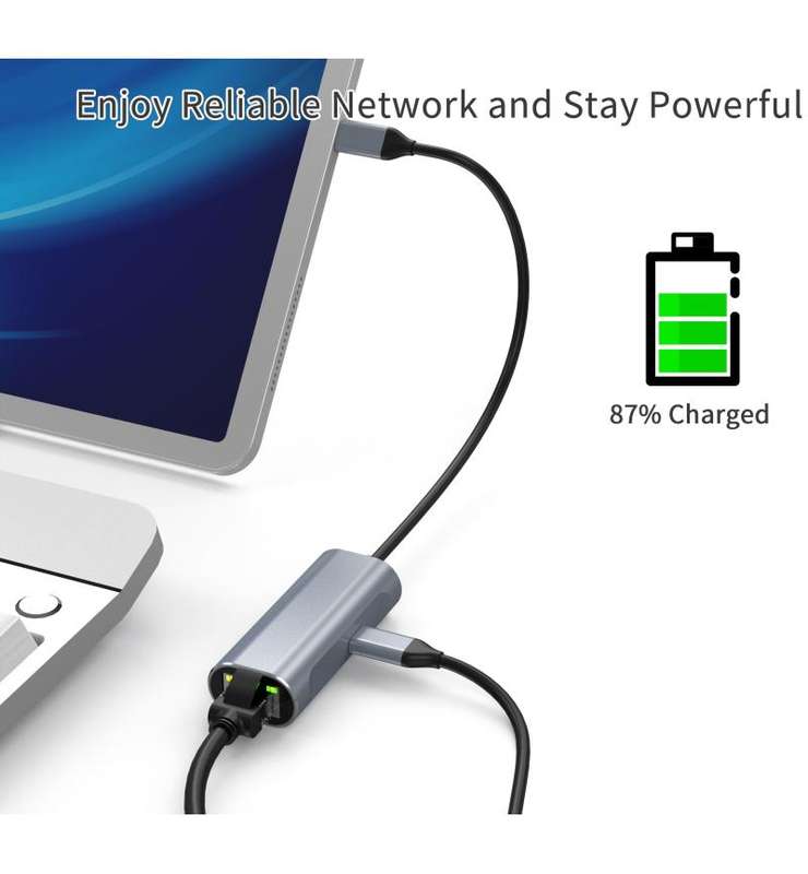 USB-C hub 1000m LAN+PD