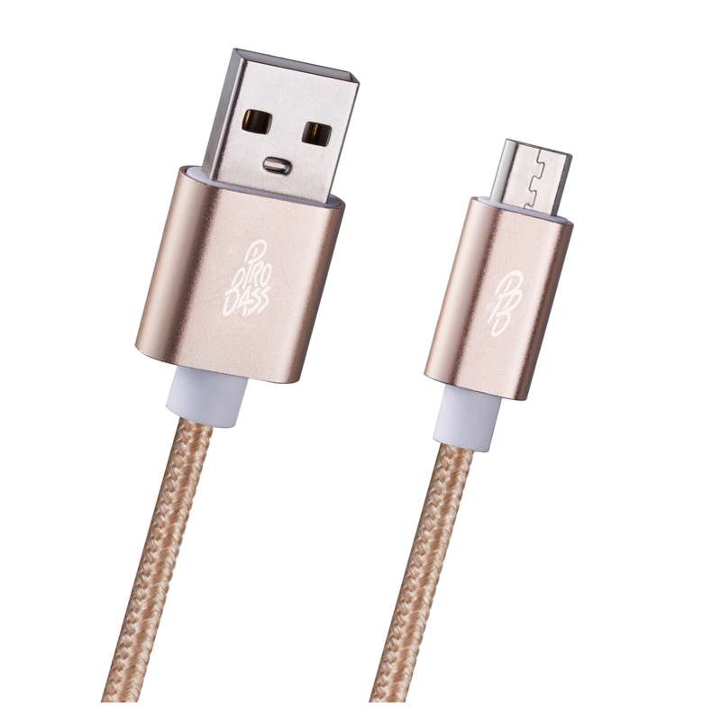 Pro Bass Braided series Micro USB cable 1.5m Gold