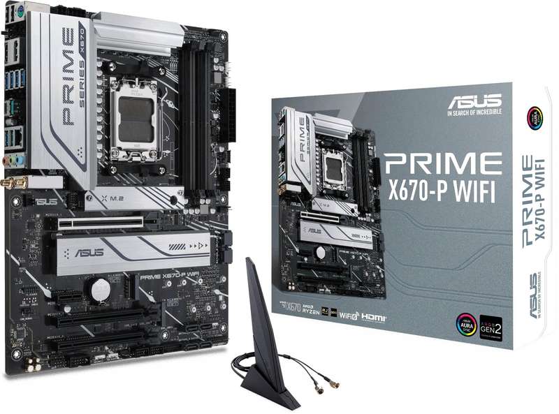 ASUS PRIME X670-P WIFI AMD X670 Ryzen Socket AM5 ATX Desktop Motherboard