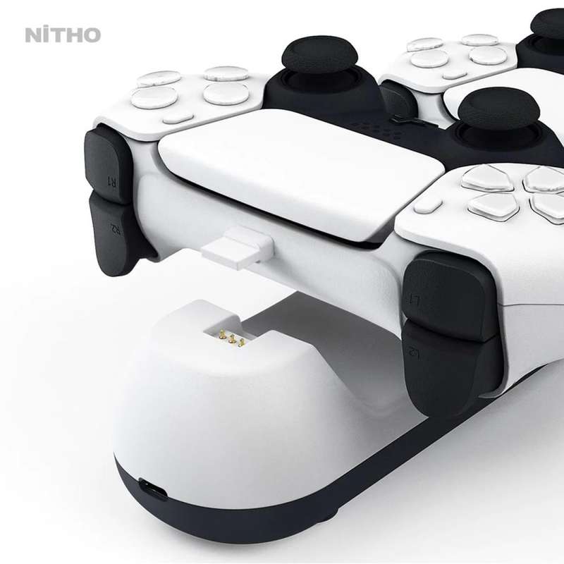 Nitho PS5 Charging Station With Mini Safe Plugs - Including USB-C cable
