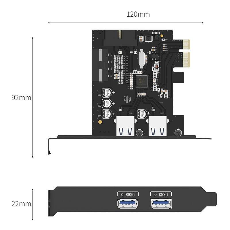 Orico 2 Port USB3.0 PCI-E Express Card