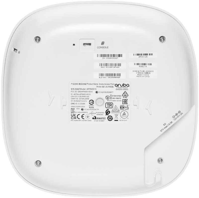 HP Aruba Instant On AP25 (RW) 4x4 Wi-Fi 6 Access Point