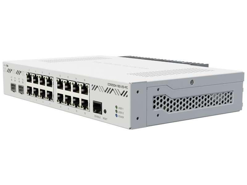 MikroTik Cloud Core 16 Port Gigabit 2SFP+ Passive Cooling Router | CCR2004-16G-2S+PC