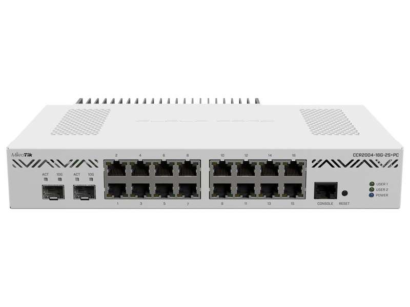 MikroTik Cloud Core 16 Port Gigabit 2SFP+ Passive Cooling Router | CCR2004-16G-2S+PC
