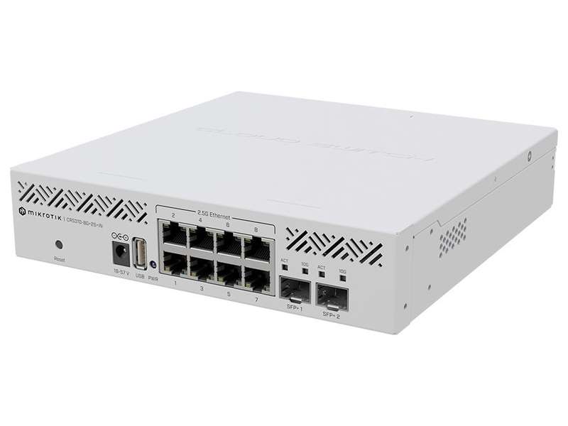 MikroTik Cloud Router Switch 8 Port 2.5Gbps Ethernet 2SFP+ | CRS310-8G+2S+IN