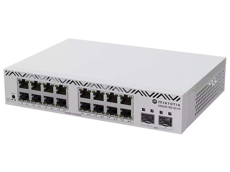 MikroTik SWoS Cloud Smart Switch 16 Port Gigabit 2 SFP+ | CSS318-16G-2S+IN