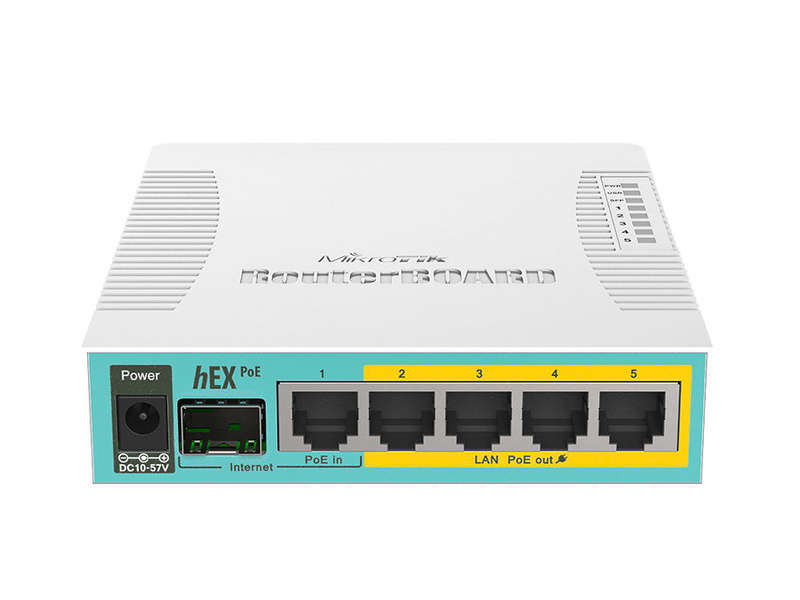 MikroTik hEX PoE 5 Port Gigabit 1SFP PoE Out Desktop Router | RB960PGS