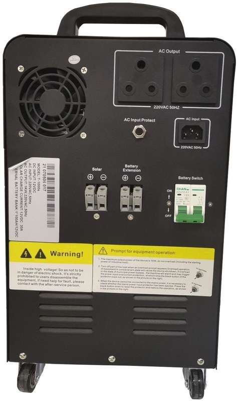 RCT MegaPower 1kVA 1000W pure sinewave Inverter trolley with 1x 100Ah batteries