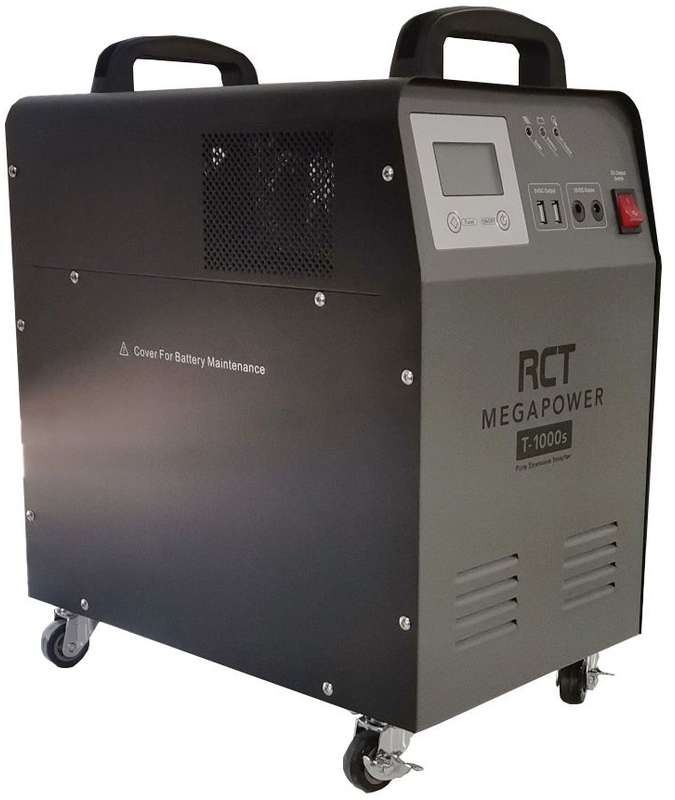 RCT MegaPower 1kVA 1000W pure sinewave Inverter trolley with 1x 100Ah batteries