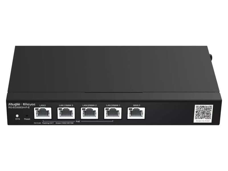 Reyee 5 Port Gigabit 4 WAN 4 PoE 60W Cloud Router | RG-EG305GH-P-E
