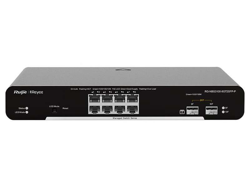 Reyee 8 Port Gigabit PoE 125W 2SFP Layer 2+ Smart Switch | RG-NBS3100-8GT2SFP-P