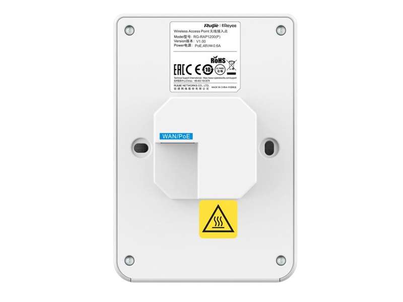 Reyee Dual Band WiFi 5 1300Mbps 5 Port Gigabit Mesh In-Wall AP | RG-RAP1200(P)