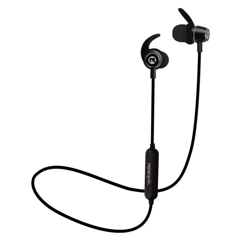 Rocka Luxe Plus Bluetooth Earphones with Micro SD Card Slot - Black