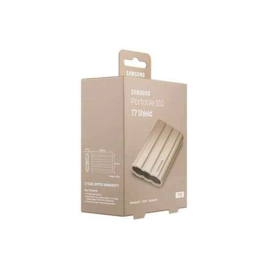 Samsung MU-PE2T0K T7  Shield Portable SSD 2TB USB 3.2 backwards compatible - Beige