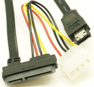 UniQue 4pin Power (Molex) Plug to SATA 15pin Power Socket Cable - combined with SATA 7pin data ca...