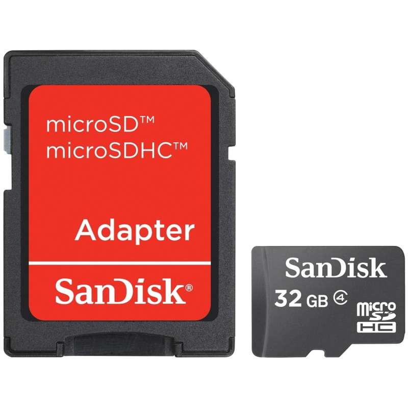 SanDisk 32GB MicroSD Card with Adaptor